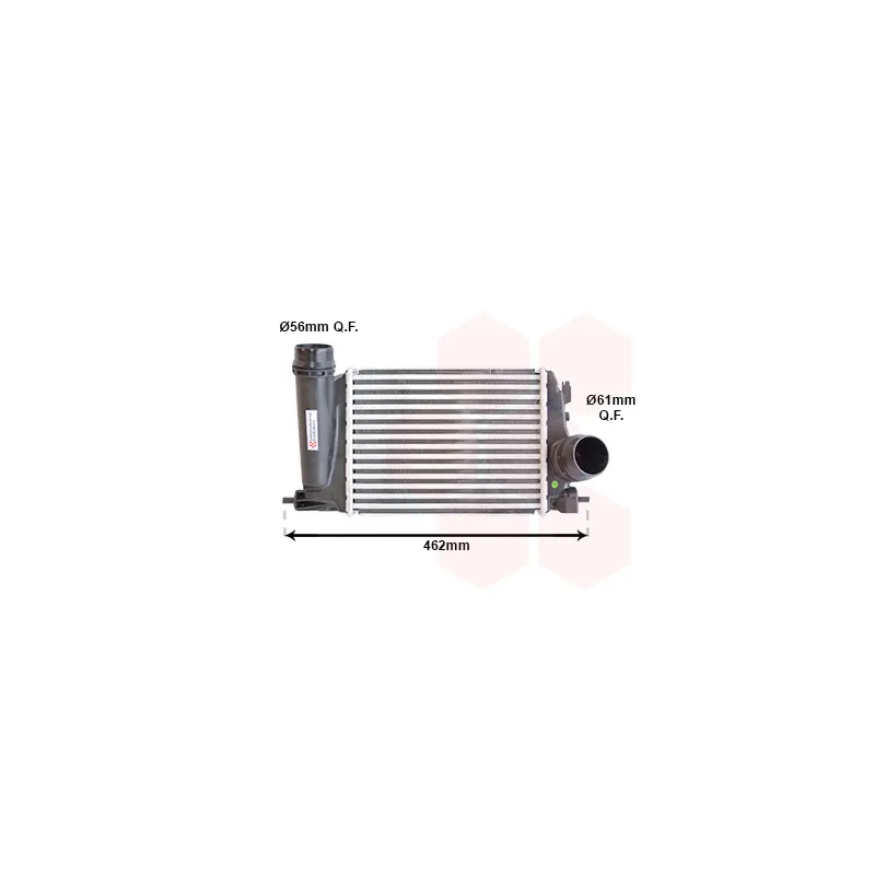 Intercooler, échangeur VAN WEZEL 13004451
