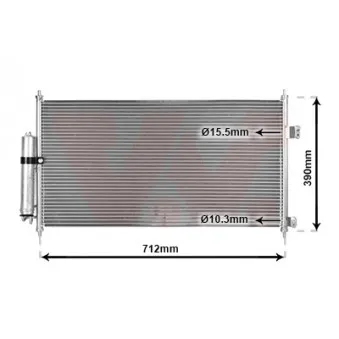 Condenseur, climatisation VAN WEZEL 13005263