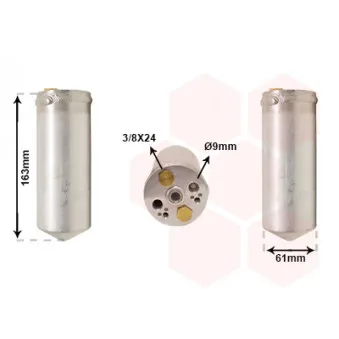 Filtre déshydratant, climatisation VAN WEZEL 1300D037