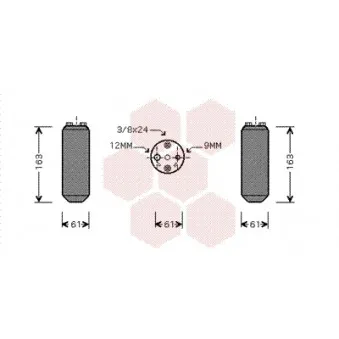 Filtre déshydratant, climatisation VAN WEZEL 1300D058