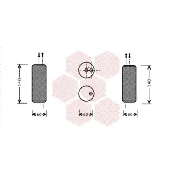Filtre déshydratant, climatisation VAN WEZEL 1300D082