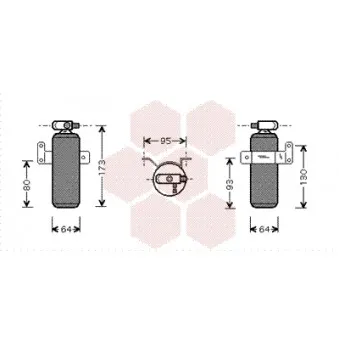 Filtre déshydratant, climatisation VAN WEZEL 1300D095