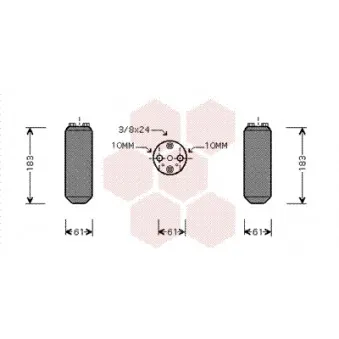 Filtre déshydratant, climatisation VAN WEZEL 1300D231