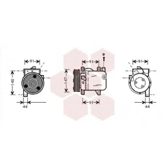 Compresseur, climatisation VAN WEZEL 1300K002