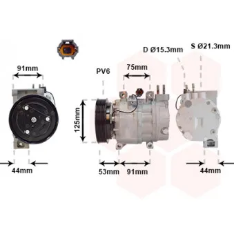 Compresseur, climatisation VAN WEZEL 1300K259