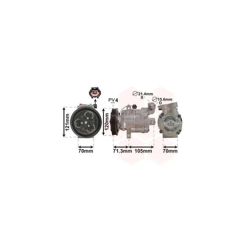 Compresseur, climatisation VAN WEZEL 1300K306
