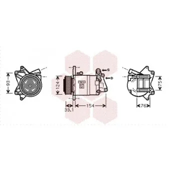 Compresseur, climatisation VAN WEZEL 1300K321
