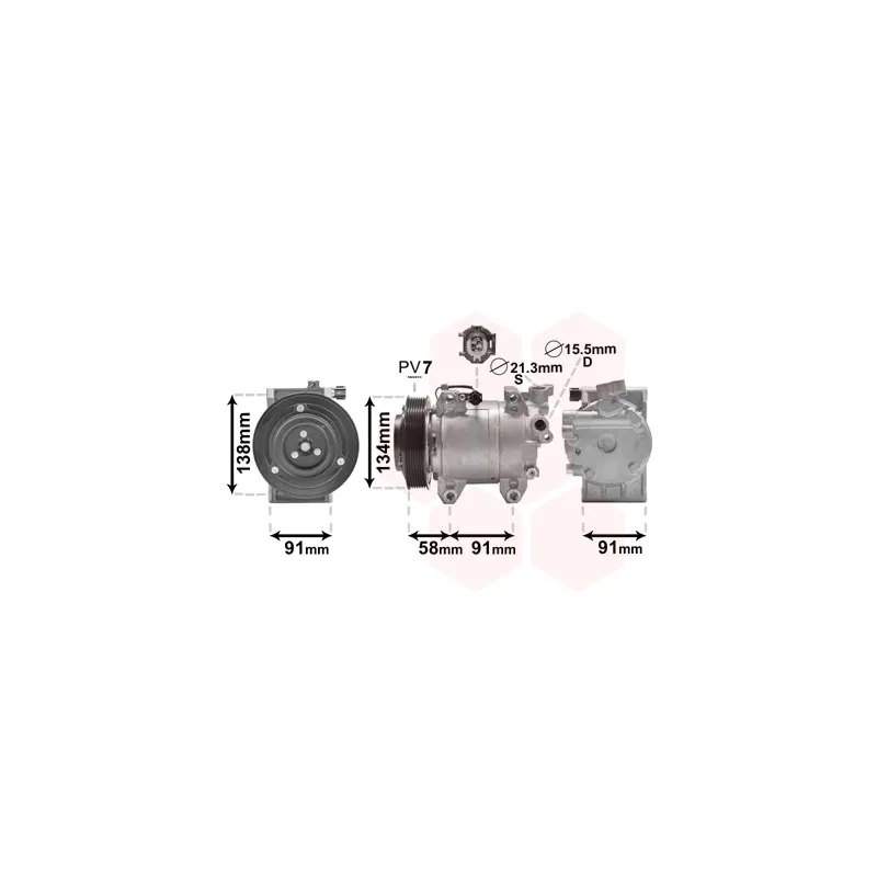 Compresseur, climatisation VAN WEZEL 1300K344