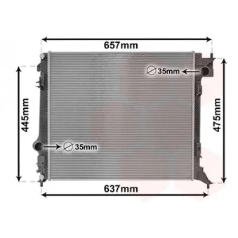 Radiateur, refroidissement du moteur VAN WEZEL 13012701