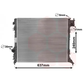 Radiateur, refroidissement du moteur VAN WEZEL 13012703