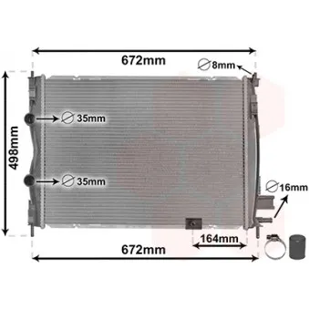 Radiateur, refroidissement du moteur VAN WEZEL