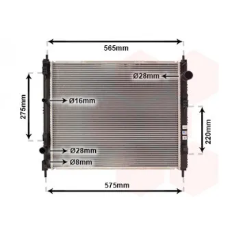 Radiateur, refroidissement du moteur VAN WEZEL 13012710