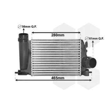 Intercooler, échangeur VAN WEZEL 13014701