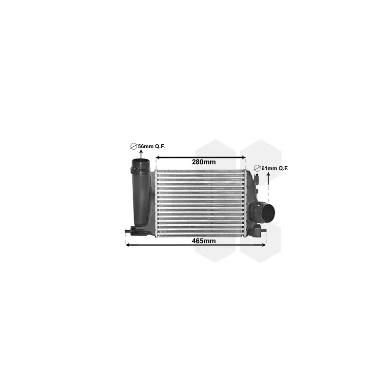 Intercooler, échangeur VAN WEZEL 13014701