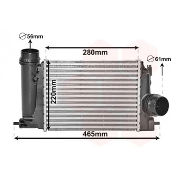 Intercooler, échangeur VAN WEZEL 13014703