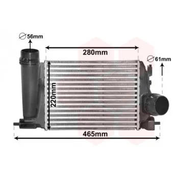 Intercooler, échangeur VAN WEZEL 13014706