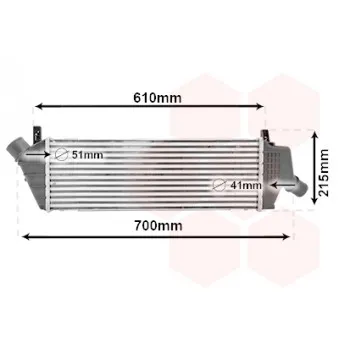 Intercooler, échangeur VAN WEZEL 13014714