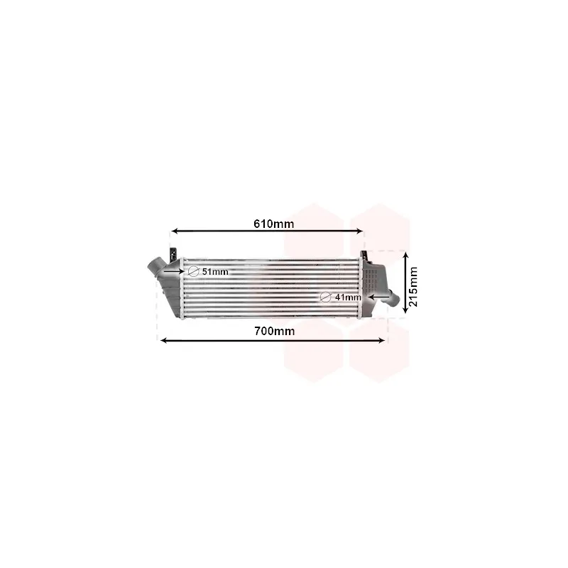 Intercooler, échangeur VAN WEZEL 13014714