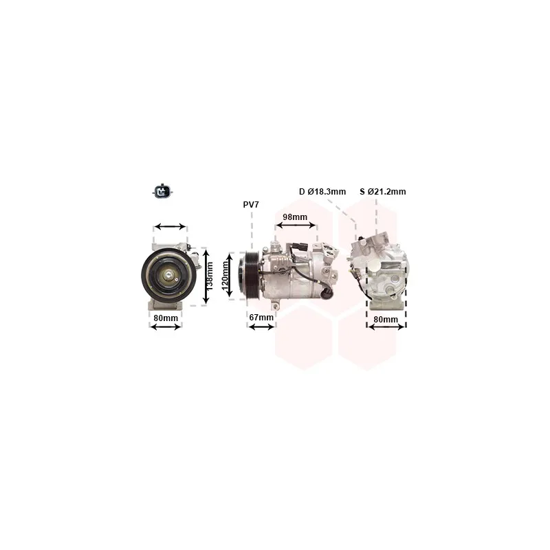 Compresseur, climatisation VAN WEZEL 1301K701