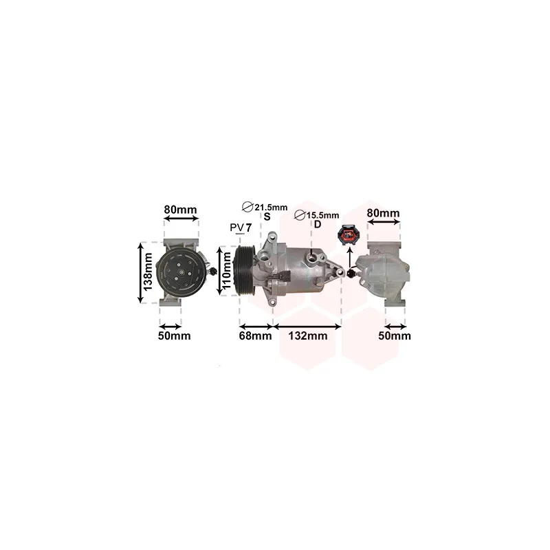 Compresseur, climatisation VAN WEZEL 1301K703