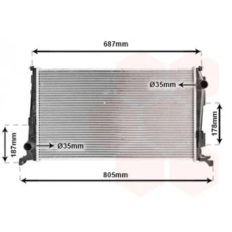 Radiateur, refroidissement du moteur VAN WEZEL 15002005