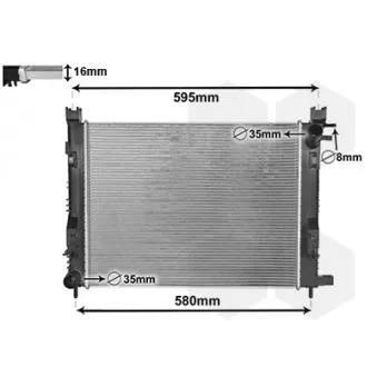 Radiateur, refroidissement du moteur VAN WEZEL 15002007