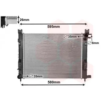 Radiateur, refroidissement du moteur VAN WEZEL 15002008