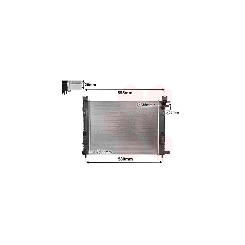 Radiateur, refroidissement du moteur VAN WEZEL 15002008
