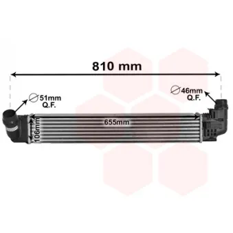 Intercooler, échangeur VAN WEZEL 15004009