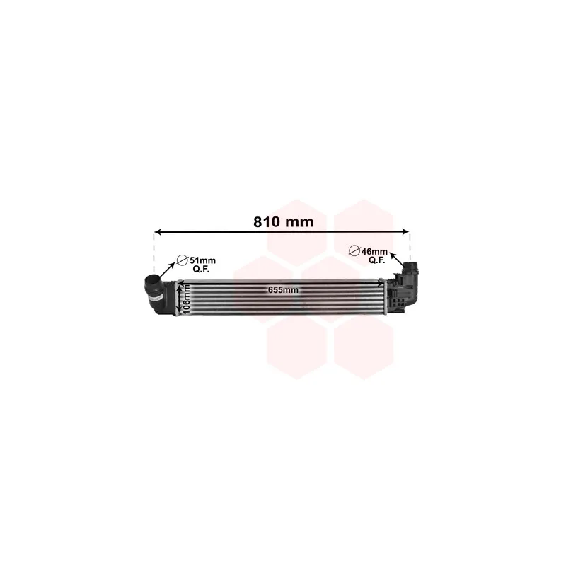 Intercooler, échangeur VAN WEZEL 15004009