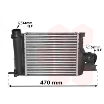 Intercooler, échangeur VAN WEZEL 15004013