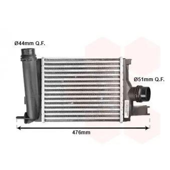 Intercooler, échangeur VAN WEZEL 15004642