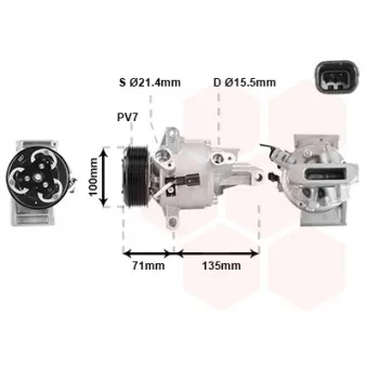 Compresseur, climatisation VAN WEZEL 1501K701