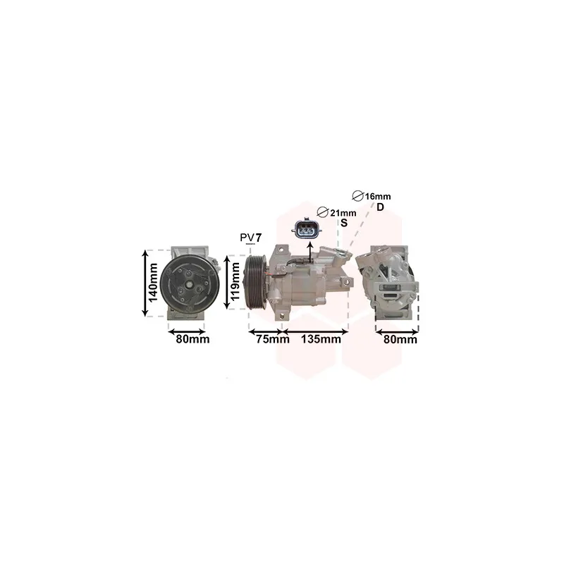Compresseur, climatisation VAN WEZEL 1501K704