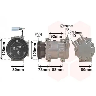 Compresseur, climatisation VAN WEZEL 1501K705