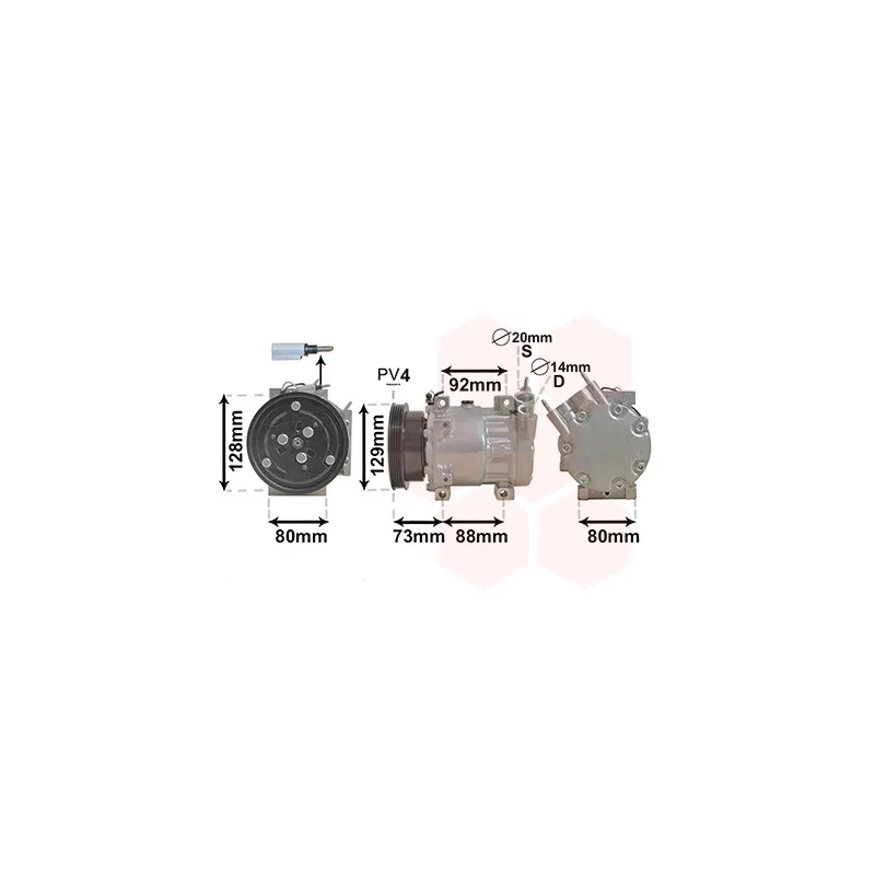 Compresseur, climatisation VAN WEZEL 1501K705