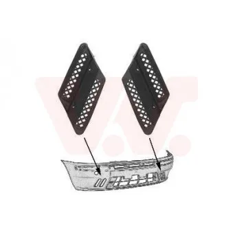 Grille de ventilation, pare-chocs VAN WEZEL 1620599
