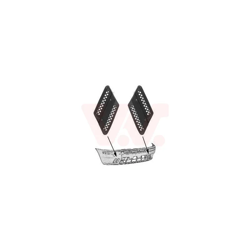Grille de ventilation, pare-chocs VAN WEZEL 1620599