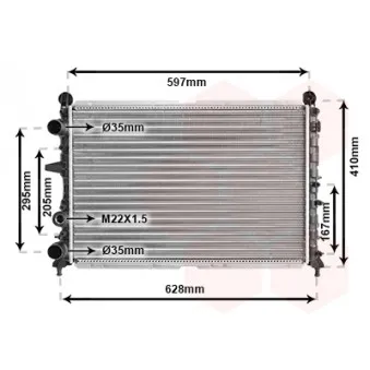 Radiateur, refroidissement du moteur VAN WEZEL 17002066