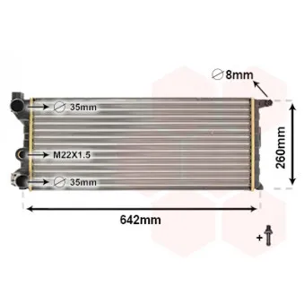 Radiateur, refroidissement du moteur VAN WEZEL 17002074