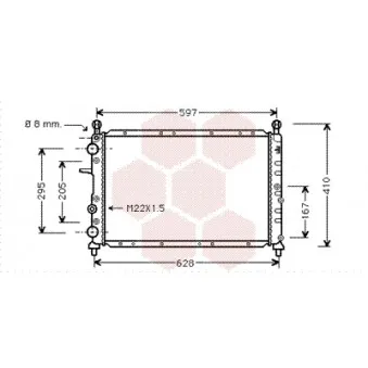 Radiateur, refroidissement du moteur VAN WEZEL 17002095