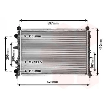 Radiateur, refroidissement du moteur VAN WEZEL 17002096