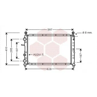 Radiateur, refroidissement du moteur VAN WEZEL 17002099