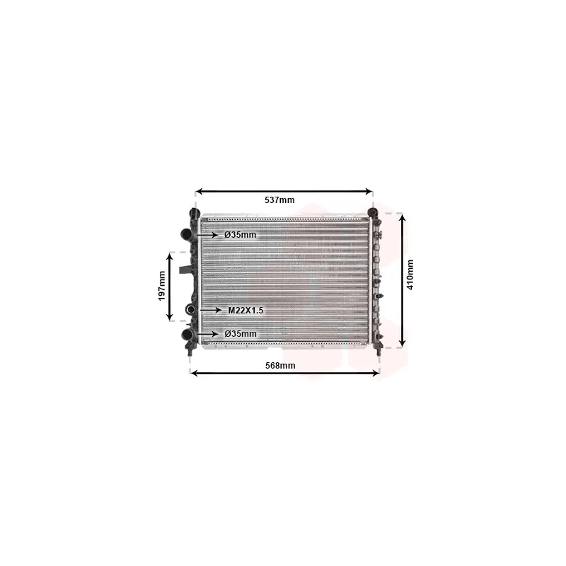 Radiateur, refroidissement du moteur VAN WEZEL 17002109