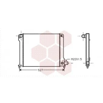 Radiateur, refroidissement du moteur VAN WEZEL 17002123