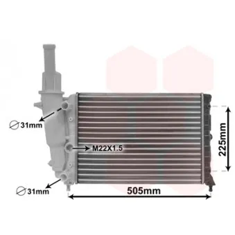 Radiateur, refroidissement du moteur VAN WEZEL 17002138