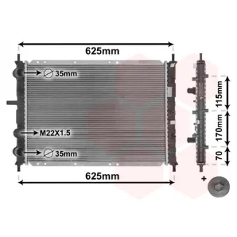 Radiateur, refroidissement du moteur VAN WEZEL 17002188
