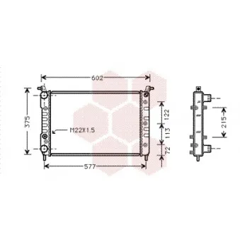 Radiateur, refroidissement du moteur VAN WEZEL 17002225