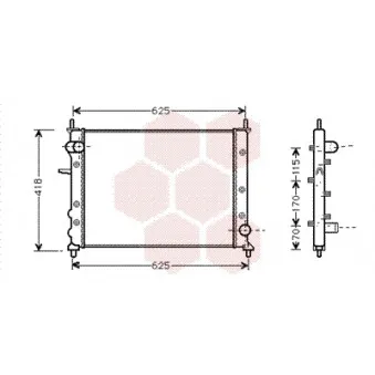 Radiateur, refroidissement du moteur VAN WEZEL 17002227