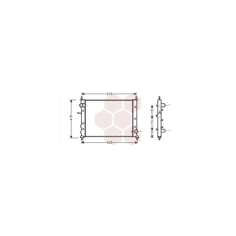 Radiateur, refroidissement du moteur VAN WEZEL 17002227